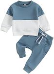 PanLidapan Toddler Infant Baby Boy Fall Winter Outfit Clothes Long Sleeve Sweatshirt Jumper Top Elasticated Waist Trouser Tracksuit Set (Blue, 12-18 Months)