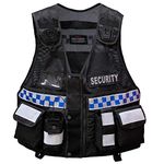 RAC3 New Model Hi Viz Tactical Vest,Dog Handler, Security Vest, Tac Vest (Black Security)