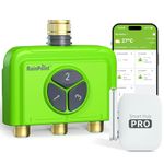 RAINPOINT Smart WiFi Water Timer 3 Zone with Hub, Wireless Garden Irrigation Controller with Brass Inlet, App & Voice Control, Automatic Rain Delay Sprinkler System for Lawn and Plants