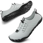 SEEKWAY Water Shoes Men Women Adult Quick-Dry Aqua Sock Barefoot for Beach Swim River Pool Lake Hiking Kayaking Surfing, 1c-412 Light Grey, 8.5 Women/7.5 Men