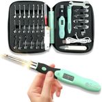 Jeciran Upgraded Light Up Counting Crochet Hook Set,Light&Counter,24-in-1