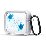 MOSNOVO for Airpods Pro 2 Case, for Airpods Pro Case, Space Turtle Print Protective Clear Case with Shockproof Dual Layer Hard Luxe Metal Ring Designed for AirPods Pro 2 Generation