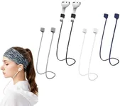 Magnetic Anti-Lost Straps for AirPods,Colorful Soft Silicone Sports Lanyard, Neck Rope Cord (black, white, blue，grey)