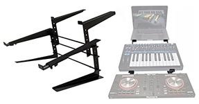 Rockville Rock2d2 Adjustable Dual Shelf DJ Controller Midi Keyboard Laptop Stand