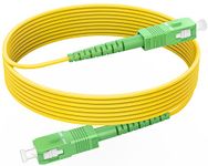 (16ft/5m) SC/APC to SC/APC Fiber Optic Internet Cable, OS2 Single Mode Fiber Patch Cable, SC/APC-SC/APC-SM Simplex 9/125um LSZH Yellow OD 2.0mm RamboCables