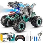 Dinosaurs Toys for Kids, Chardfun Remote Control Cars for Kids Age 3-10 Boys Dinosaur Monster Toys for Boys 4-7 with Light & Sound Spray Stunt Car for Kids Gifts for 3-10 Year Old Boys