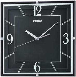 SEIKO Lanvin Non Ticking Wall Clock, Black, 11 Inch