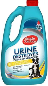 Simple Solution Pet Urine Destroyer | Enzymatic Cleaner with 2X Pro-Bacteria Cleaning Power | Targets Urine Stains and Odors | 1 Gallon, 128 oz Refill