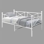 ARFARLY Metal Daybed with Steel Slat Platform, Twin XL Size Sofa Bed Frame with Headboard No Box Spring Needed, White