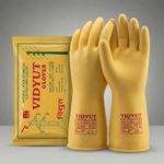 11 KV Electrical Insulated Safety Gloves – 11000V Tested High Voltage Shock Proof Seamless Latex Rubber Hand Protection for Electricians & Industrial Use (Pack of 1 Pair)