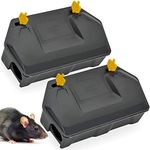 Rat Bait Station Outdoor Rodent Bait Station - Rat Trap Outdoor with Key Eliminates Rats Fast. Keeps Children and Pets Safe Indoor Outdoor 2 Pack (Bait not Included)