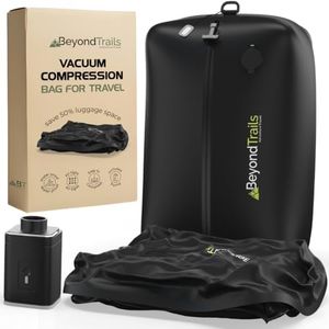 BeyondTrails Vacuum Compression Packing Cubes for Clothes with Pump | Travel Bag | Vacuum Storage Bags | Suitcase Travel Accessories Packing Organiser | Plane Essentials | Luggage Gear