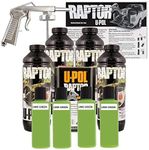 U-Pol Raptor Lime Green Urethane Spray-On Truck Bed Liner Kit w/Free Spray Gun, 4 Liters