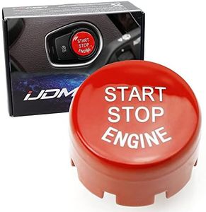 iJDMTOY Racing Sports Inspired Red Engine Push Start Button Replacment Compatible with BMW Fxx 2 3 4 5 7 Series, X1 X2 X3 X4 X5 X6 w/Auto Start/Stop Feature