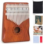 VixxNoxx Kalimba 17 Key Thumb Piano, Mahogany Finger Piano Mbira with Case/Bag, Tune Hammer, Guidebook for Beginners & Professionals, Music Therapy, Stage Performance & Holiday Gift (Coffee Brown)