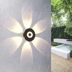 Groeien 12 Watts LED Round Shape Six Way Indoor Outdoor Waterproof Wall Light (Warm White) (1) ABS Plastic