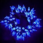 Twinkle Star C6 Christmas String Lights, 100 LED 33ft Fairy Lights with 29V Safe Adapter, Indoor Outdoor 8 Lighting Modes for Patio Xmas Tree Wedding Party Decor, Blue