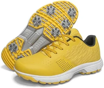 Zakey Waterproof Professional Golf Shoes Men Spikes Golf Sneakers Male Outdoor Anti Slip Walking Footwears (10,Yellow)
