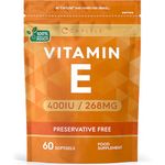 Vitamin E Capsules 400iu | 60 Count | Vitamin E as DL-Alpha Tocopheryl Acetate | No Artificial Preservatives | by Carlyle