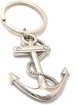 AUGEN Premium Anchor Stainless Steel Keychain Metal For Gifting With Key Ring Anti-Rust (Pack Of 1)