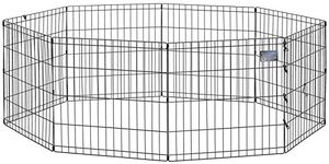 Midwest Foldable Metal Exercise Pen / Pet Playpen, Black 24"W x 30"H