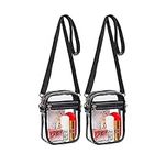 2 Pcs Clear Crossbody Bag, Shoulder Bag with Zipper for Women, Stadium Approved Bag for Concerts Sports Events Festivals