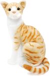 Tickles Cute Cat Soft Stuffed Plush Animal Toy for Kids Room (Size: 21 cm Color: Orange and White)