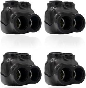 (4 Pack) AP-10302 Black Insulated Splice Connector, Wire Range 2-14, Single Sided Entry Electrical Power Conductor, Pre-Filled with Oxide Inhibiting Compound, Rubber Vinyl Coating, Easy Re-Entry