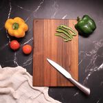 BStudio Edge Grain Chopping Board | Teakwood Cutting Board with Non-Slip Rubber feet | Vegetables, Meat, Cheese Cutting | Food Grade Finish with Mineral Oil and Beeswax (9 * 14 Edge Grain)