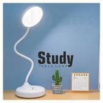 Pick Ur Needs Rechargeable Study Lamp/Desk Lamp with 3 LED Color Yellow/White/Warm White Color Mode Touch Dimmable Brightmess Type C Fast Charging Study Table Lamp