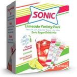 Sonic Singles To Go Limeade Variety Pack, Watertok Powdered Drink Mix, Includes 3 Flavors, Limeade, Cherry Limeade, Strawberry Limeade, 1 Box (40 Servings)