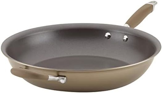 Anolon Advanced Home Hard Anodized Nonstick Frying Pan/Skillet with Helper Handle and Lid, 14.5 Inch - Bronze