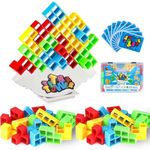 48 Pcs Tetra Tower Balancing Stacking Toys - Building Tetra Blocks Table Board Games, Intelligence Educational GiftPerfect for for Kid Toddler Children Boy Girl, Family Games, Parties, New Package