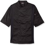 Chef Code Men's Chef Coat with Side Vents, Charcoal, Large