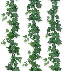 Apeair 3Pcs Artificial Greenery Ivy Vines Kit, 6FT Odorless Silk Ivy Garland, Green Leaves Fake Hanging Plants, for Boho Decor, Home, Classroom, Wall, Party and Wedding Decoration