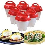 Egg Boiler, 6 Pcs Non Stick Silicone Egg Cooker Set BPA Free Egg Trays No Shell Egg Boiler, Quick Poacher for Kitchen Gadgets Egg Cookers