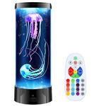 Jellyfish Lava Lamp, 13.8Inches Tall 17 Color Changing Aquarium Night Light with Remote Control, USB Powered Jellyfish Table Tank Lamps for Kids Adults，Mood Lights for Living Room Home Office