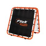 FLICK Dual Speed Rebounder - Soccer/Football Adjustable Double-Sided Rebounder - Soccer Training Equipment – Portable Goalkeeper Precision Training Equipment, Black & Orange