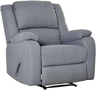 HOMCOM Relaxsessel Manuell Fernsehsessel mit Liegefunktion, Leinenoptik, TV-Sessel mit Seitengriff, Fußstütze, bis 150 kg Belastbar, für Wohnzimmer, Hellgrau