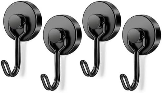 FINDMAG 4 Pack 60 lb+ Swivel Swing Magnetic Hooks Heavy Duty, Magnet with Hooks Strong Magnetic Hooks Neodymium Magnet Hooks for Indoor/Outdoor Hanging