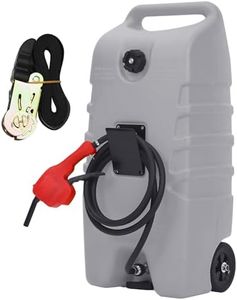 Garvee 15 Gallon Gas Can, Fuel Caddy with Pump, Fuel Transfer Tanks with 10 FT Delivery Hose Diesel Fuel Can for Cars, Lawn Mowers, Boats,Medium, Gray