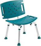 Flash Furniture HERCULES Series Tool-Free and Quick Assembly, 300 Lb. Capacity, Adjustable Teal Bath & Shower Chair with Extra Large Back