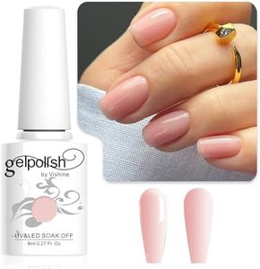 Vishine 8ml Vernis Semi-Permanent Neutre Transparent, Jelly Rose Clair Vernis à ongles Gel Naturel French Manucure Nail Art UV LED Soak Off Gel