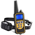 amiciCare Electric Dog Training Collar, 800m Waterproof Rechargeable Remote Control with Adjustable Shock Vibration Sound Light Model (Advance Training Tool)