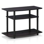 Furinno No Tools 3-Tier Entertainment Center Stand, TV Stands, TV Unit, TV Shelf, Dark Walnut