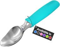 SUMO Ice Cream Scoop - Heavy Duty Stainless Steel Icecream Scooper, Comfortable Non-Slip Grip Handle, Dishwasher Safe for Easy Cleaning, Turquoise