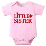 Miyanuby Baby Girl Summer Clothes Big Sister Shirt Little Sister Romper Short Sleeve Shirt Tee Top Sibling Gift Matching T-Shirt