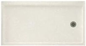 Swanstone SR03260LM.059 Solid Surface Left Hand Drain Shower Base, 60-in L X 32-in H X 4.3125-in H, Tahiti Ivory