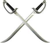 Set of Two 30-Inch Foam Pirate Cutlass Swords - Perfect for Cosplay, Role-Playing, and Halloween Costume Props. Safe and Durable Training Swords for Teenagers and Adults