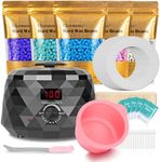 Charmonic Wax Warmer, 2024 Upgrade Digital Waxing Kit with Silicone Pot & 500g Hard Wax Beads for Whole Body Brazilian Bikini Legs Armpit Nose Hair Removal, Hot Wax Machine with All Waxing Accessories